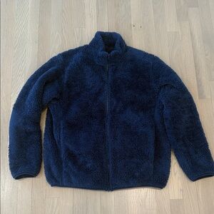 Uniqlo Men's Navy Fleece Jacket M Fuzzy
